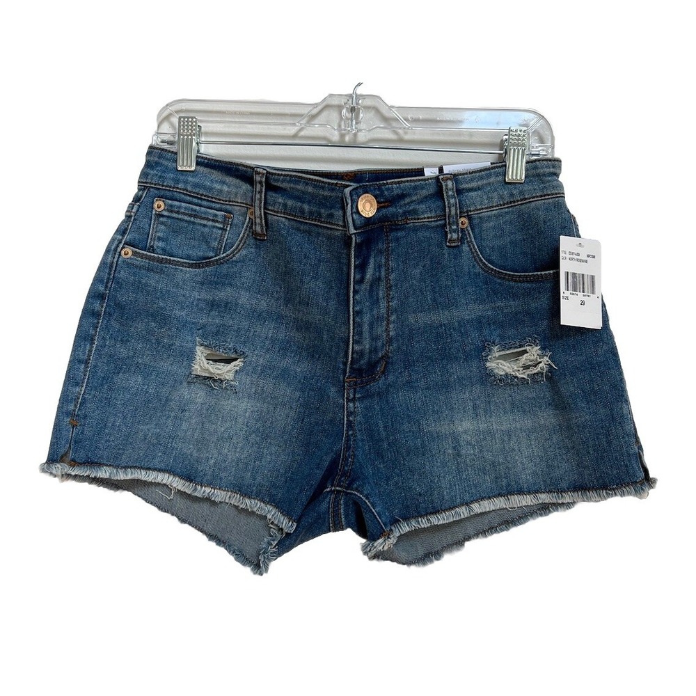 STS BLUE WOMENS AUBREY 10" HIGH RISE CUTOFF DENIM JEAN SHORTS 29 GRUNGE CLASSIC - Picture 15 of 15
